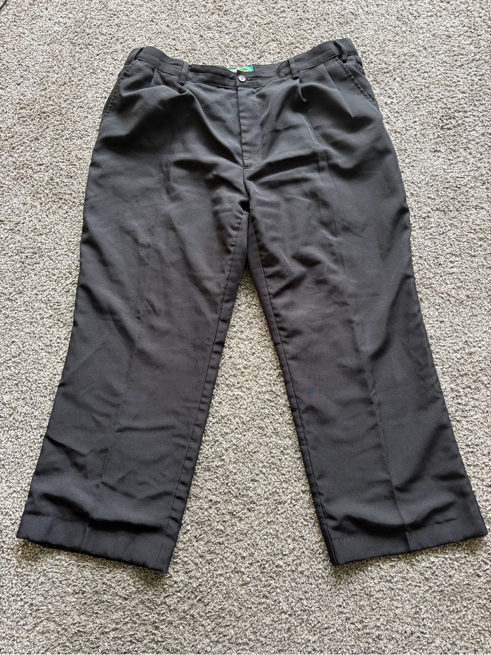 Haband Men's Black Straight-Leg Flannel lined Dress Pants